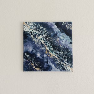 Beautiful Acrylic Dutch Pour on 10&quot; x 10&quot; Canvas