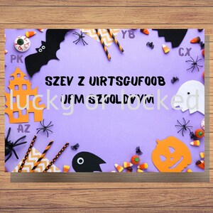 Halloween-Karte, Printable, Escape Room-Stil, Verschlüsselte Halloween-Karte, Beste Halloween-Karte, Lustige Halloween-Karte, bedruckbarer Umschlag
