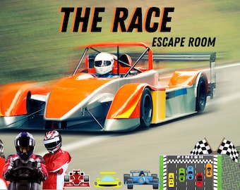 Racing Car Escape Room Kit, Kids Birthday Party Game (Printable)