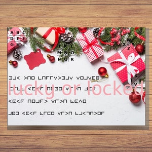 Frohe Weihnachten Grüße, Grusskarte zum Ausdrucken, Grußkarten, Escape Room Puzzle, Weihnachtskarte für Freunde und Familie, Karte zum Ausdrucken,