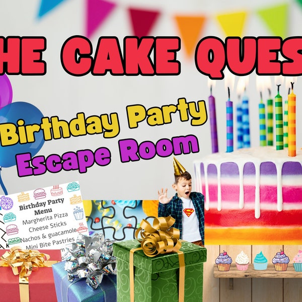 Birthday Escape Room Kids, Fun printable Escape Room kit, Escape Rooms Party for kids, Party Games for children, Party invitations