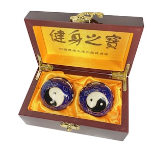 Fancy Cloisonne Health Exercise Stress Baoding Balls, Traditional Chinese Relaxation Therapy Balls.