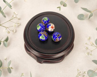 七宝焼き丸ビーズ 12mm (5個)、ネックレスチャーム、ジュエリー製作