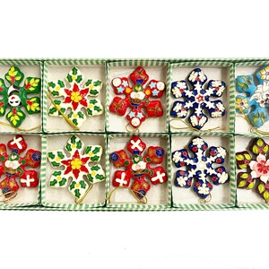 Wholesale Handmade Cloisonné Christmas Ornaments – Set of 10 Snowflake Decorations for Trees, Holiday Décor, and Gifts