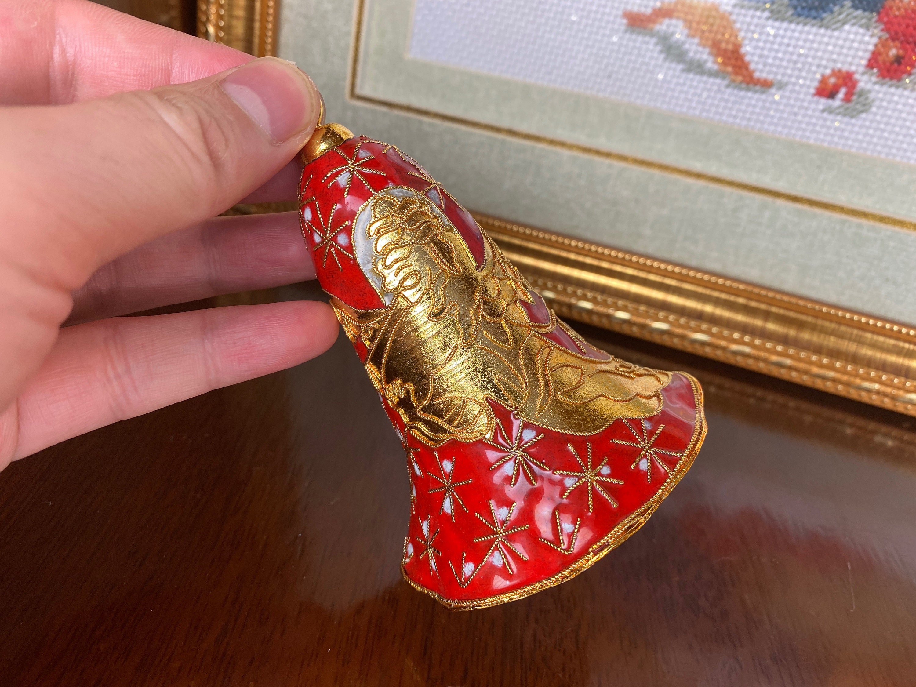 Cloisonné Christmas Bell Guardian Angel Collective Bell Etsy