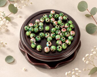 Cloisonne Enamel Beads 6mm (10Pcs)  for Bracelets Making