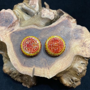 2 piezas Cloisonne 'longevidad' cuentas de palabras