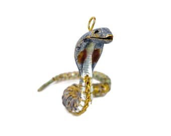 Vintage Cloisonne Enamel Articulated Cobra Hanging Snake Decoration