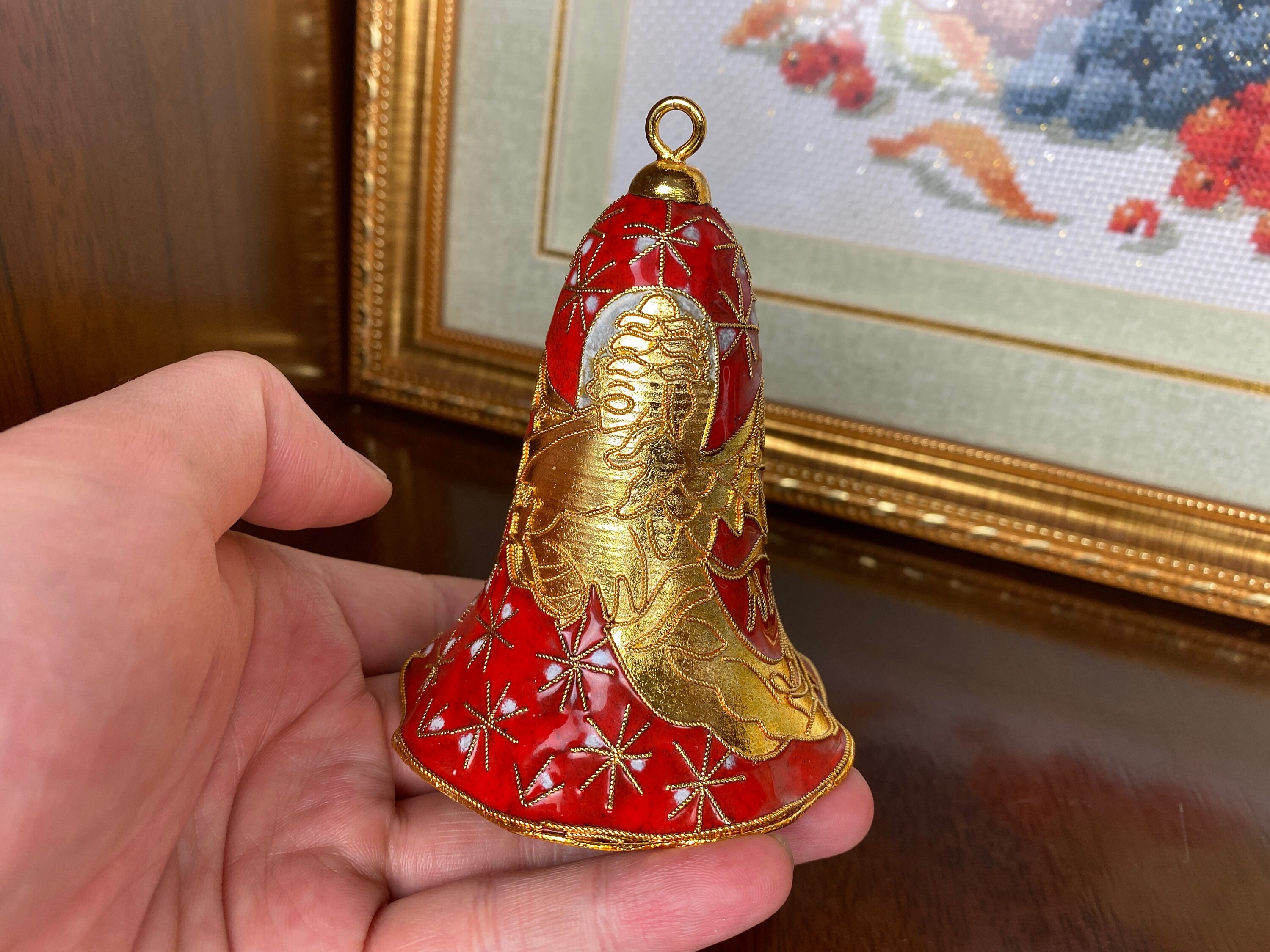 Cloisonné Christmas Bell Guardian Angel Collective Bell Etsy