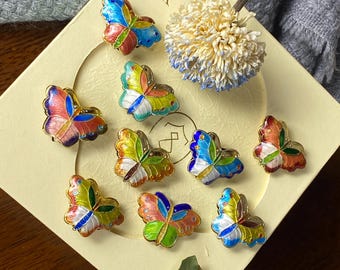 七宝焼きのカラフルな蝶のピン/ブローチ - Etsy 日本
