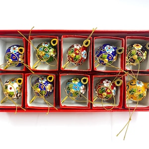Wholesale Handmade Cloisonne Home Decorative Teapot Ornament Set of 10 Pieces