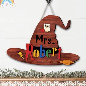 Personalized Teacher Wizard Door Hanger Teacher Door Sign, Classroom Decor, Teacher Door Hanger, Teacher Classroom Decor Back To School Gift