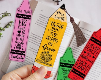 Personalized Teacher Bookmarks, Bookmark for Teacher, Thank You Gift Teacher's Day Gift, Custom Gifts for Teacher, Teacher Appreciation Gift