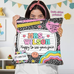 Personalized Teacher Pillow, Custom Teacher Gift, Teacher Pillow Personalized, Cute Teacher Pillow Case With Name, Teacher Appreciation Gift