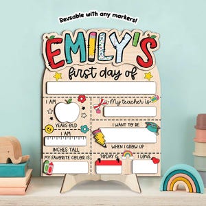 First Day of School Sign, Back to School Sign, Preschool Kindergarten 1st Day of School Sign, School Board, First And Last Day School Sign