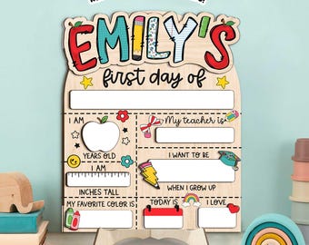 First Day of School Sign, Back to School Sign, Preschool Kindergarten 1st Day of School Sign, School Board, First And Last Day School Sign