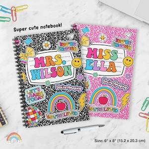 Personalized Teacher Notebook Name, Custom Teacher Spiral Ruled Line Notebook, Teacher Gifts, Back To School Gift, Teacher Appreciation Gift