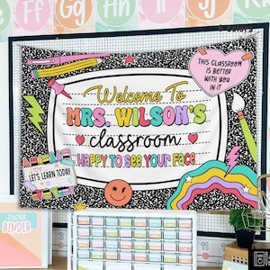 Custom Teacher Tapestry Classroom Decor Tapestries, Custom Composition Notebook Teachers Name Classroom Banner, Teacher Appreciation Gifts
