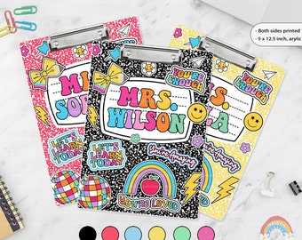 Cuaderno de composición personalizado para profesores con portapapeles y nombre, regalo personalizado para profesores, regreso a clases, regalo de Navidad, regalos de agradecimiento para profesores