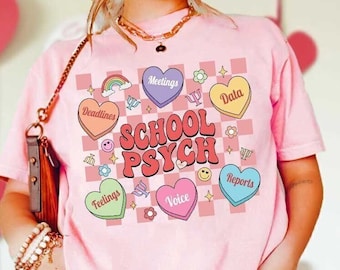 School Psychologist Valentine Shirt, Retro School Psych Heart Valentine Shirt, Valentines Day School Psych Sweatshirt, Gift For School Psych