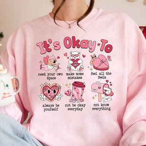 School Counselor Valentine Shirt, It's Okay To Shirt, Cute Valentines Day School Psychologist, Counselor Team, Mental Health Valentine Shirt