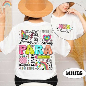 Camiseta de asistente de maestro, camiseta de asistente de maestro con lunares dálmatas, camiseta de regalo para asistente de maestro, regreso a clases, regalos de agradecimiento para asistentes de maestro