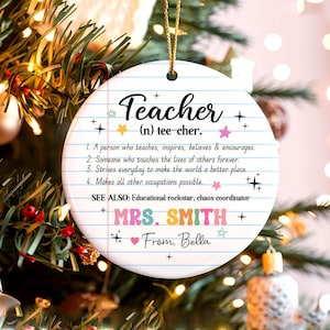 Teacher Christmas Ornament Thank You Gift, Personalized Teacher Gift Teacher Ornament Name, Teacher Appreciation Gift Teacher Christmas Gift