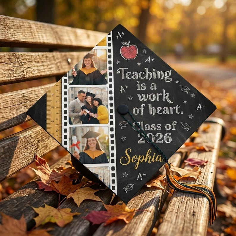 Personalized Teacher Graduation Cap Topper With Photos Custom Education ...