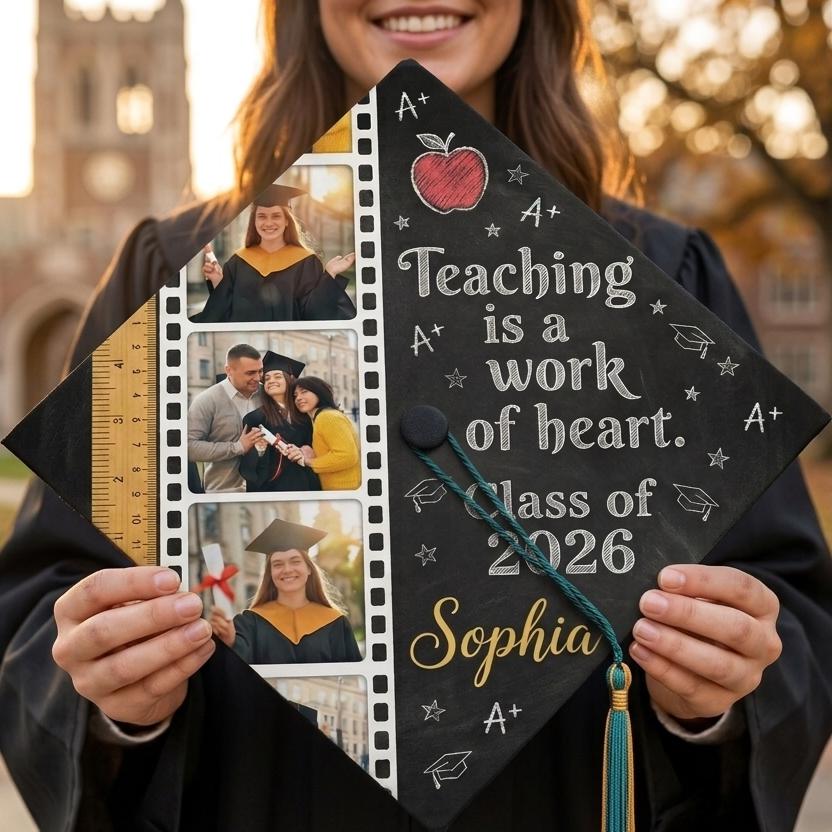 Personalized Teacher Graduation Cap Topper With Photos Custom Education ...