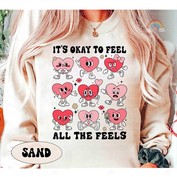 School Counselor Valentines Shirt, Its Okay To Feel All The Feels, Mental Health Valentine's Day Shirt, School Psychologist Valentines Shirt