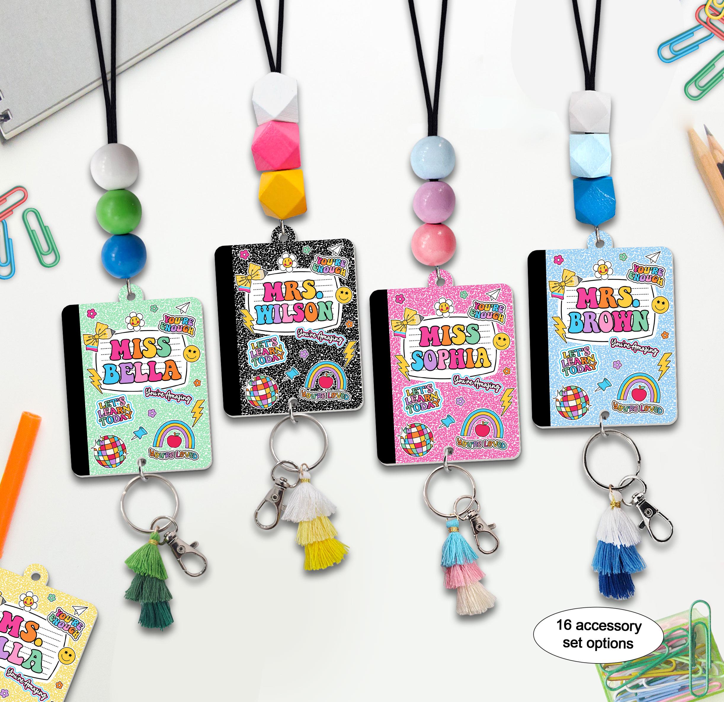 Personalized Teacher Lanyard, Trendy Lanyard for Keys, ID Badge Lanyard, Beaded Lanyard, Custom Notebook Lanyard, Teacher Appreciation Gift