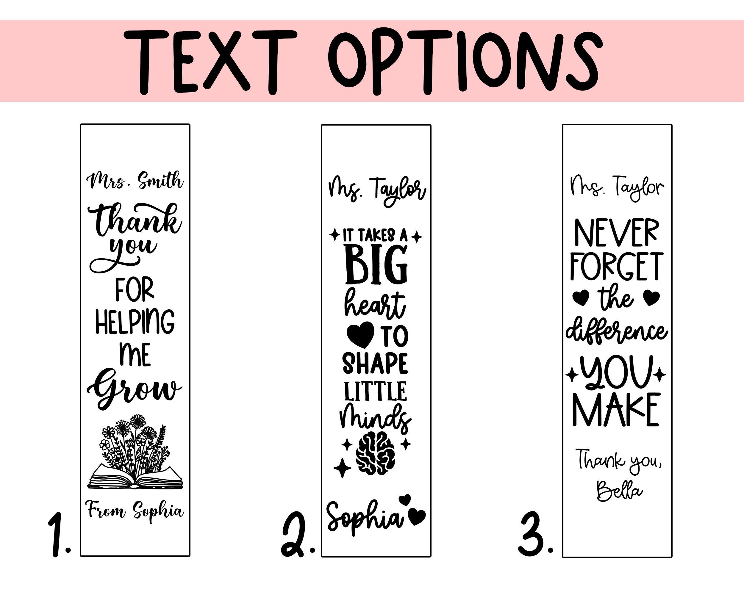 Personalized Teacher Bookmarks, Bookmark for Teacher, Thank You Gift ...