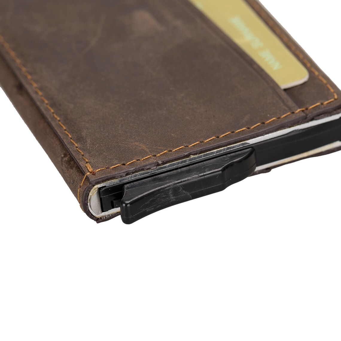 Minimalist Leather Pop up Wallets for Men Mens Slim Wallet Etsy