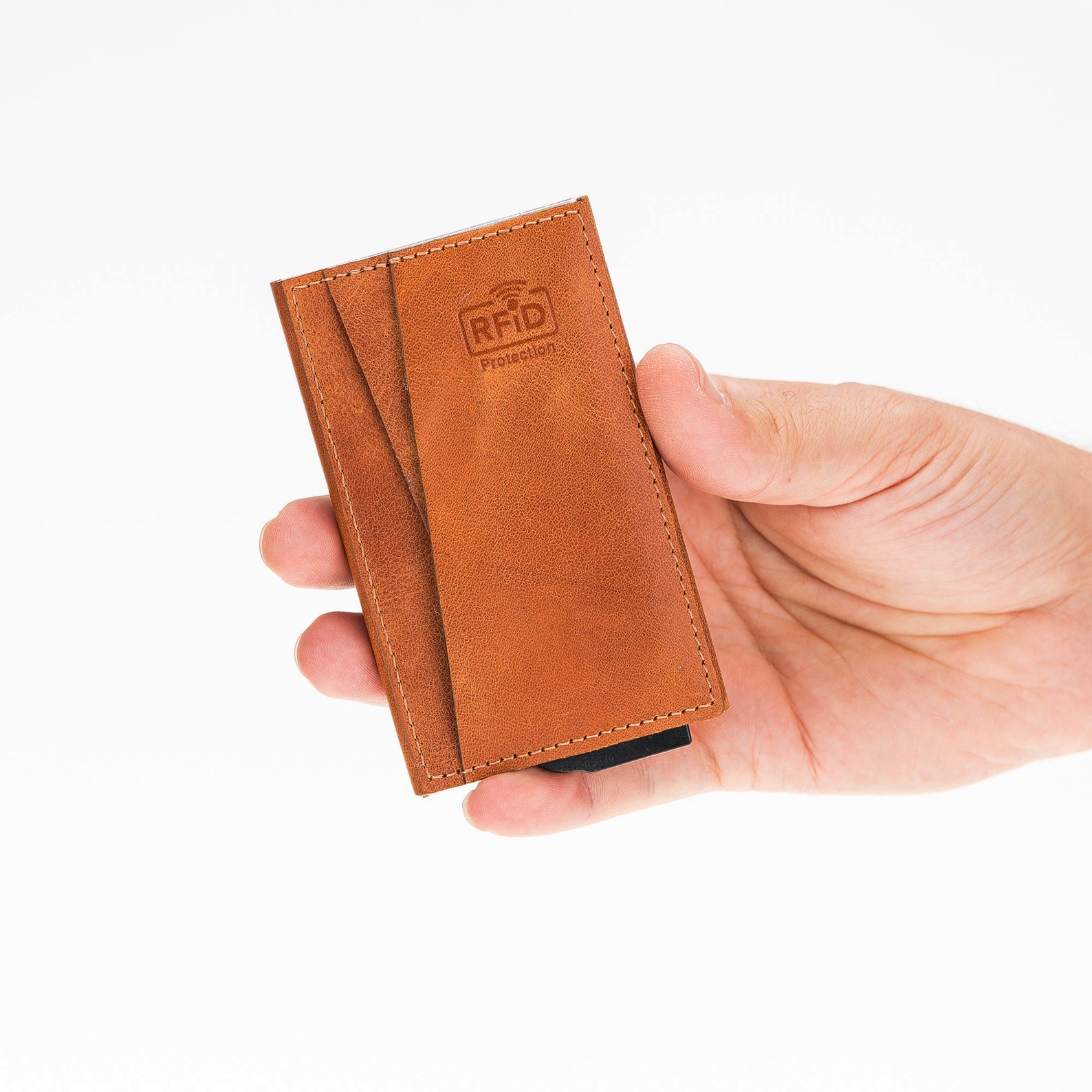 Minimalist Leather Pop up Wallets for Men RFID Blocking Mens Etsy