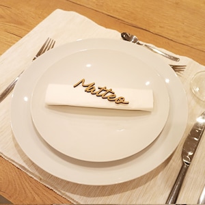 Platzkarten Tischkarten Schriftzug Name KRAFTPLEX Hochzeit Geburtstag Tischdeko Geschenk personalisiert Namensschild Taufe Weihnachten