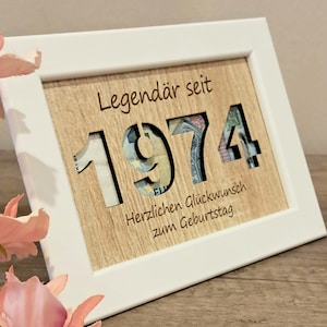 Geldgeschenk Legendär seit Jubiläum Bilderrahmen Geburtstag Feier rund Geld Zahl Jahreszahl Geburtstagsgeschenk 50 60 70 80 90 55 65 75 85