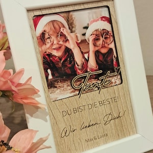 Geburtstagsgeschenk Weihnachtsgeschenk Tante Foto Bild personalisierbar Gravur Danke Papa Vatertag Liebe Geschenkidee Geburtstag Weihnachten