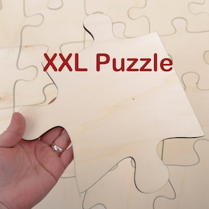 Puzzle / Puzzleteile aus Holz Rechteckig Gästebuch Hochzeit Geburtstag Familie Foto Album XXL DIY Bastelset Brautpaar Erinnerung Wand