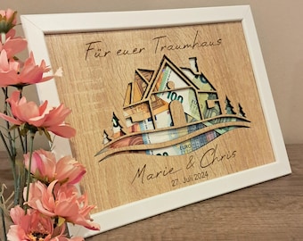 Money gift house dream house picture frame wedding birthday celebration anniversary money gifts money packaging garden packaging for money cabin