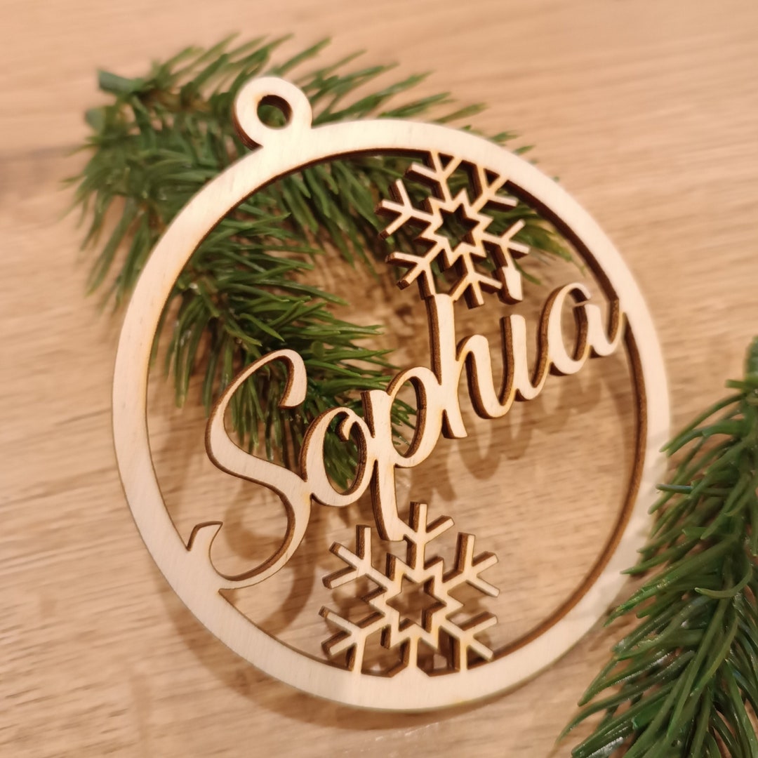 Personalisierte Weihnachtsbaum Kugel Anhänger Christbaumschmuck mit 2
