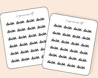 Doctor script: hand written and hand lettered planner sticker for doctor and medical appointments