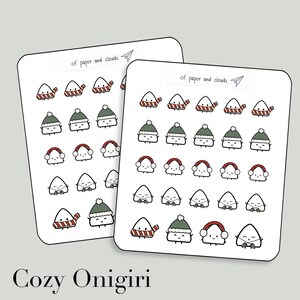 Cozy Onigiri - autocollants de caractère emoti hiver