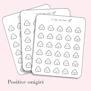 Autocollants Onigiri positifs - autocollant de planificateur emoti
