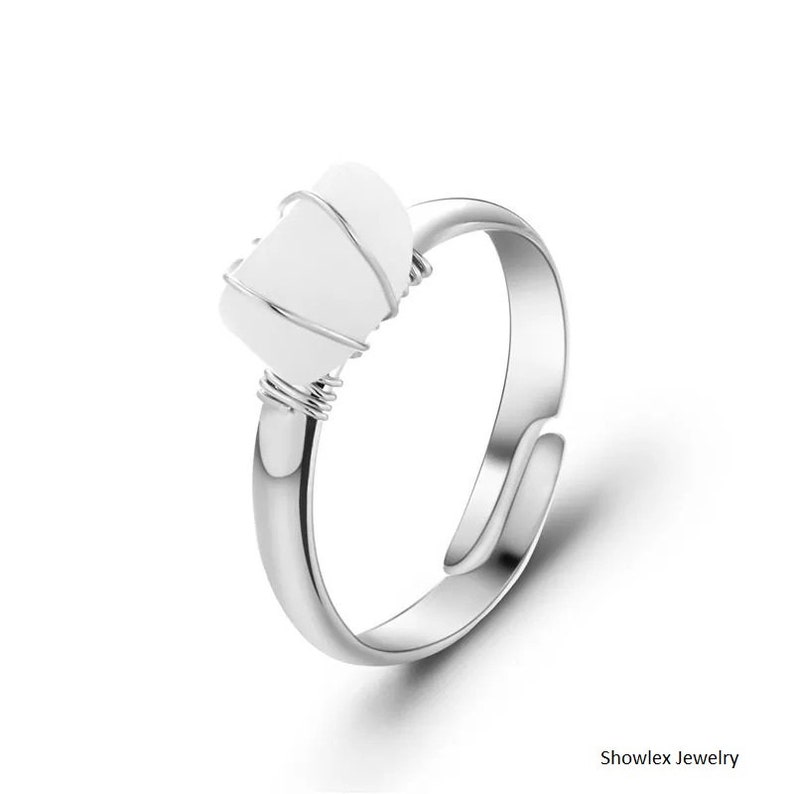 Fashion Crystal Natural Stone Open Rings Etsy