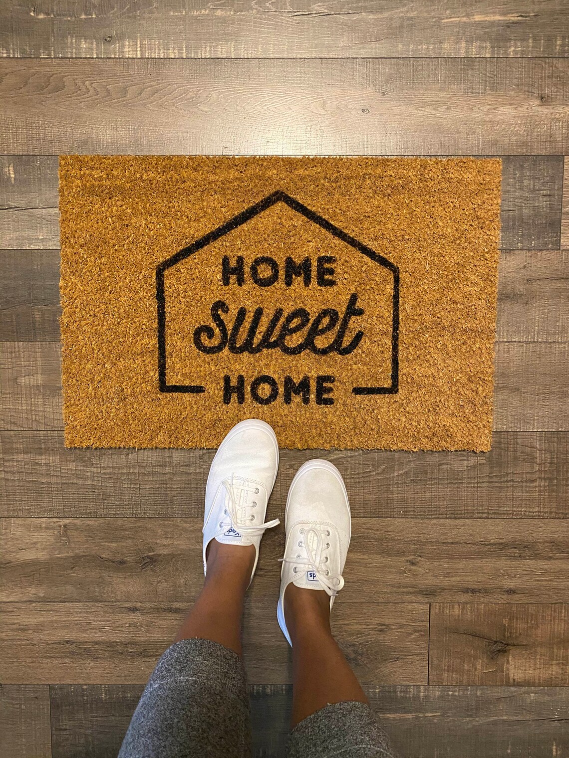HOME SWEET HOME Coir Doormat Hand Painted Home Decor Etsy