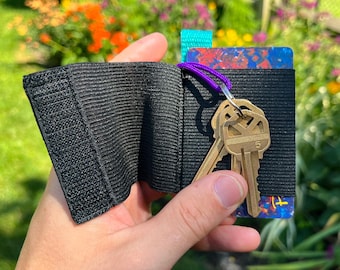 Ensemble porte-cartes et porte-clés - Key Burrito - Emballez votre portefeuille et vos clés ! - Portefeuille élastique minimaliste associé à un organiseur de clés
