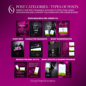 Spicy Romance Book Launch Kit – 4:5 Instagram Post Template for Authors image 5