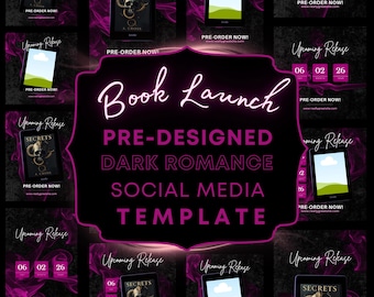 Dark Romance Book Launch Kit – Instagram Post & Story Templates