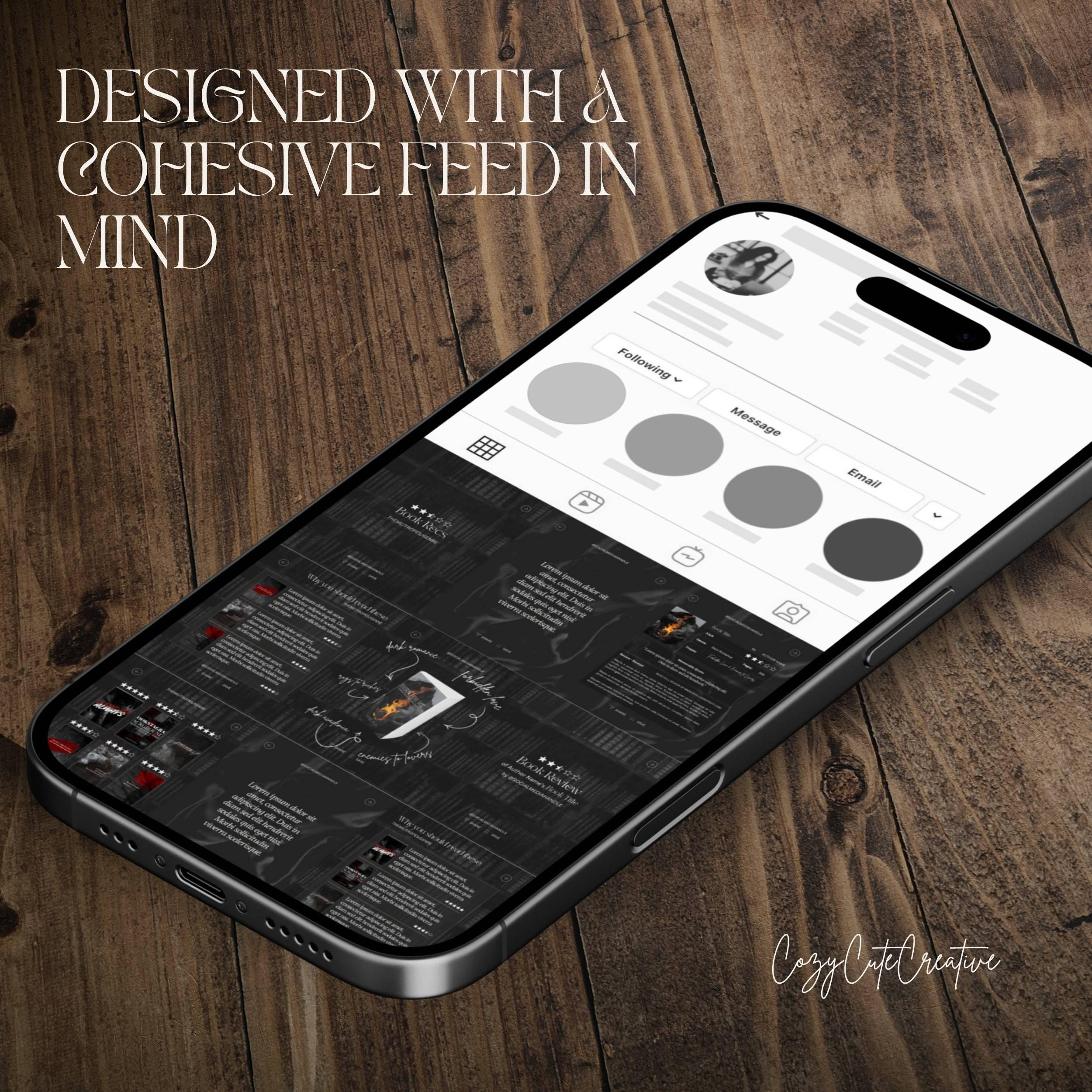 Elegant Dark Romance Book Review Template – 2 Elegant Instagram ...
