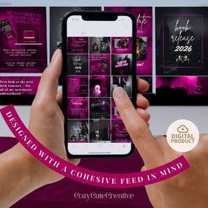 Spicy Romance Book Launch Kit – 4:5 Instagram Post Template for Authors image 4